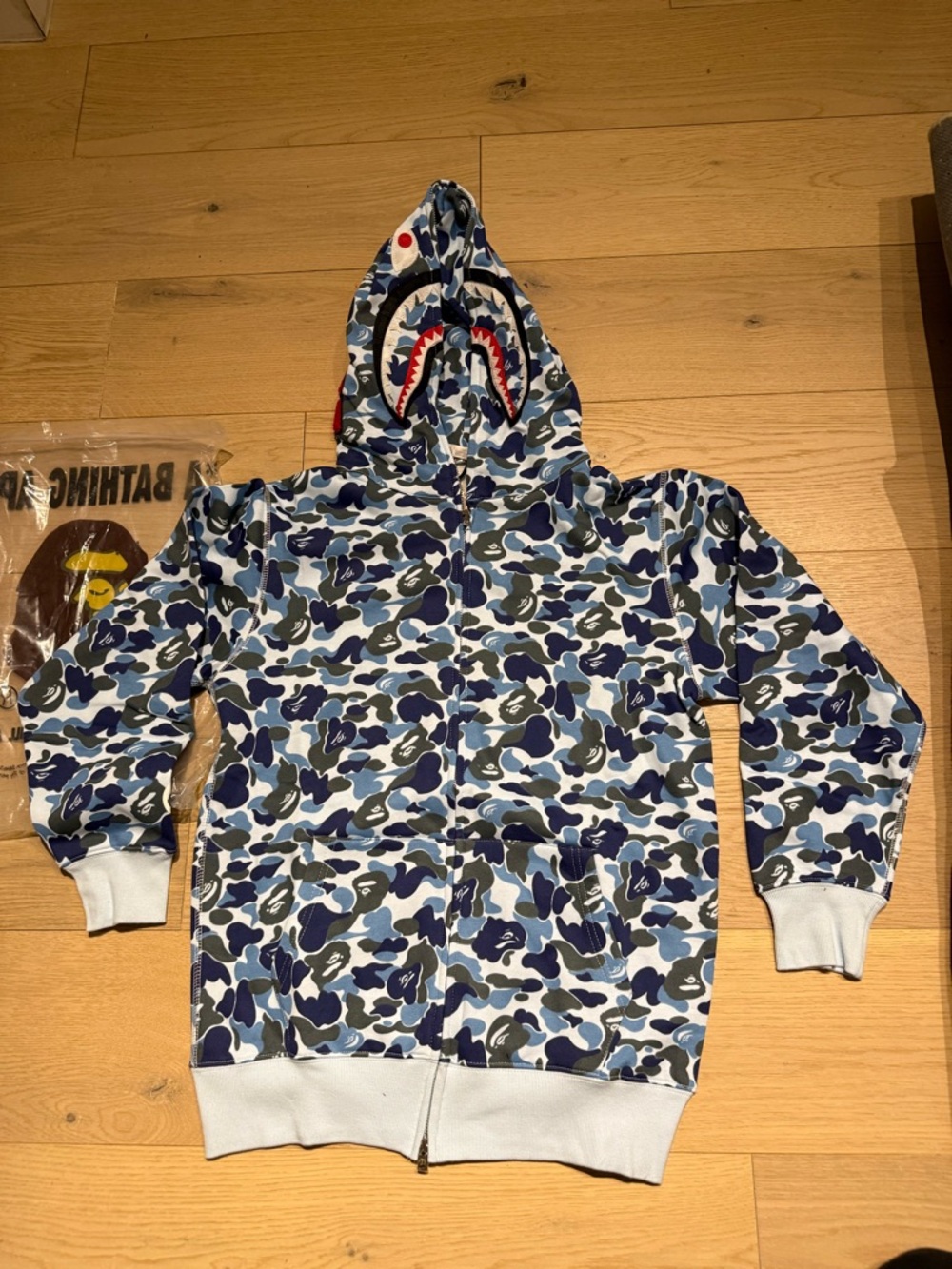 Bape Full-Zip Hoodie in Blue SIZE MEDIUM